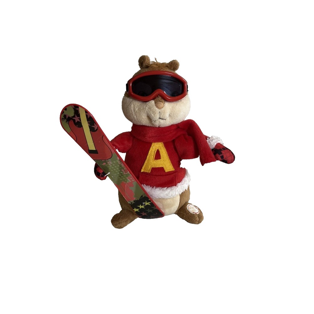ALVIN‎ and THE CHIPMUNKS Fox Plush 2012 Snowboard Christmas